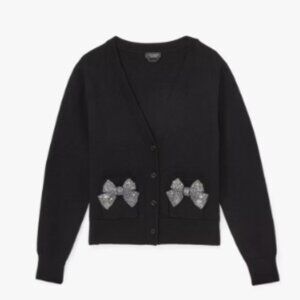 kate spade Embellished Bow Cardigan Black XXL NWT